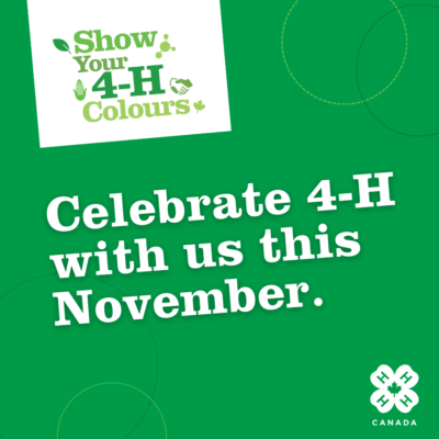 4-H Canada to Mark 110th Anniversary with Record-Breaking Show Your 4-H Colours Day Festivities